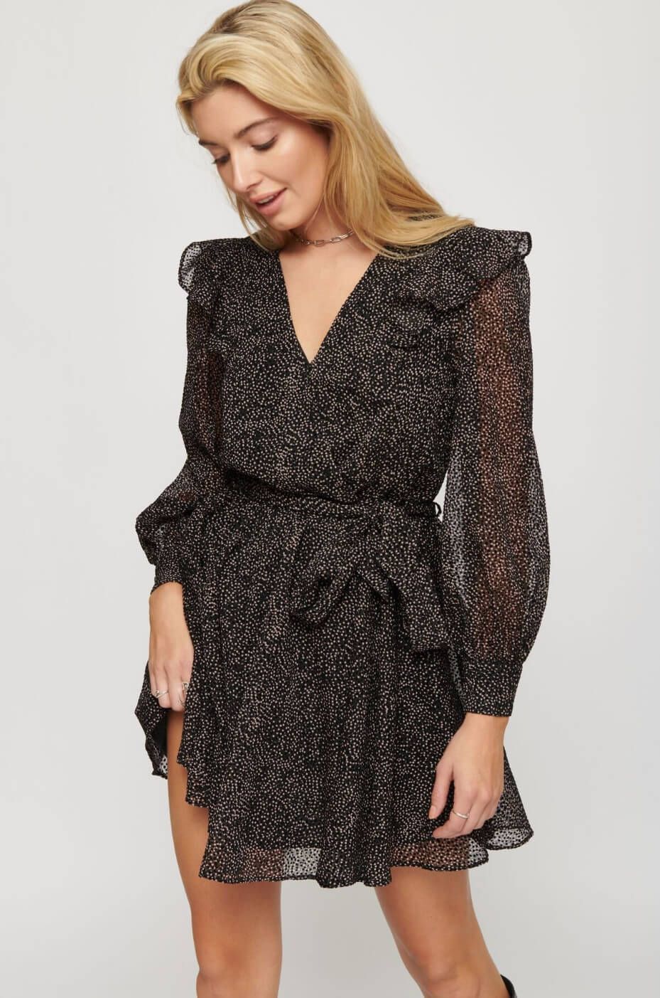 ruffle-lace-up-blouse